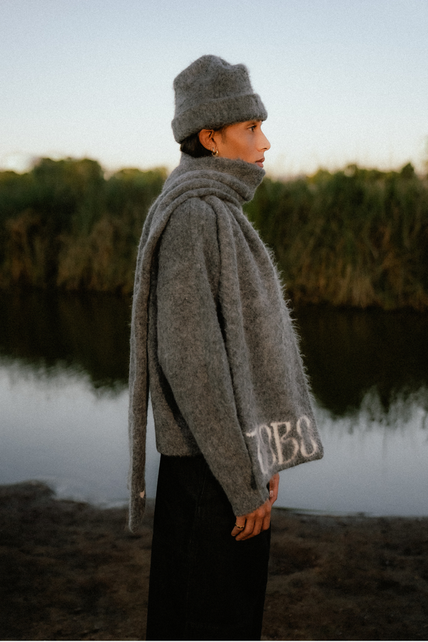 Alpaca Scarf - Dark Ash Grey