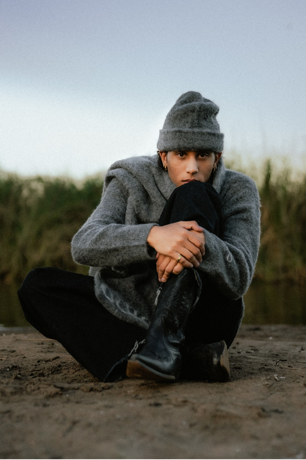 Alpaca Beanie - Dark Ash Grey