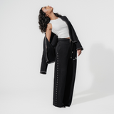 Hand Embroidery Knit Jacket - Deep Black