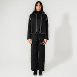 Hand Embroidery Knit Jacket - Deep Black