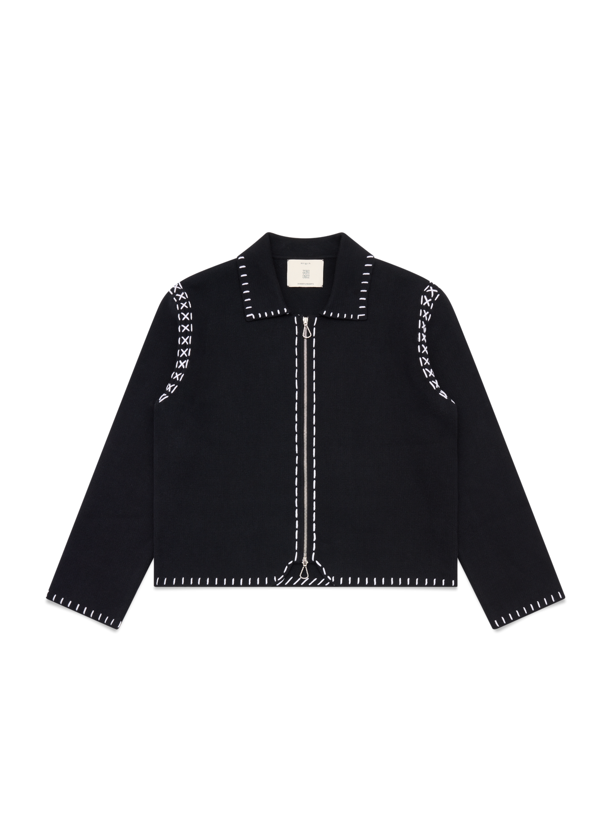 Hand Embroidery Knit Jacket - Deep Black – ARCHIVES OF ZOBO