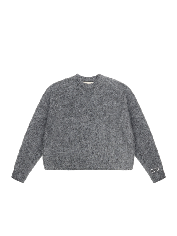 Alpaca Boxy Jumper - Dark Ash Grey